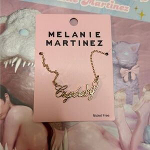 Gold Crybaby cursive Necklace